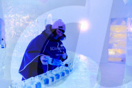 Sorrisniva Igloo Hotel, snow or ice hotel, striking sculpture, ice bar, Alta, Winter, Finnmark, Arctic Circle, North Norway