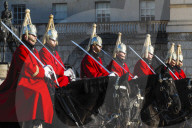 Soldiers of the Queen's Lifeguard at the Changing of the Guard on Horse Guard's parade in London