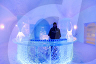 Sorrisniva Igloo Hotel, snow or ice hotel, striking sculpture, ice bar, Alta, Winter, Finnmark, Arctic Circle, North Norway