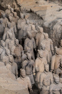 The Terracotta Warriors or Terracotta Army in Xian, the funerary army of Emperor Qin Shi Huang in Xian Museum