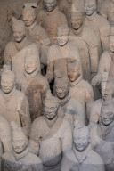 The Terracotta Warriors or Terracotta Army in Xian, the funerary army of Emperor Qin Shi Huang in Xian Museum