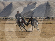 Men practising a traditional Buzkashi game, Yaklawang, Afghanistan
