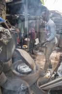 Steel recycling at the Central market, Niamey, Niger