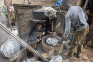 Steel recycling at the Central market, Niamey, Niger