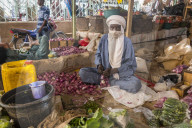 vegetables for sale in the Central market of the Unesco world heritage sight Agadez, Niger