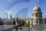 St. Paul's Cathedral and city skyline from One New Change, London, England