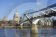 Millennium Bridge with St. Paul's Cathedral, London, England
