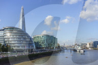 The Shard with City Hall and More London office buildings, London, England