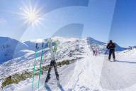 January 2020 Borovets Ski Resort, Bulgaria. Mountain views from Yastrebets Gondola