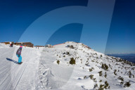 January 2020 Borovets Ski Resort, Bulgaria. Mountain views from Yastrebets Gondola