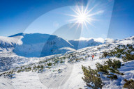 January 2020 Borovets Ski Resort, Bulgaria. Mountain views from Yastrebets Gondola