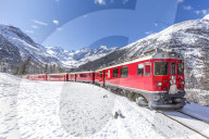 Bernina Express , Canton of Graubunden, Switzerland, Europe.