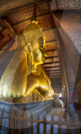 Reclining golden Buddha in Wat Phra Chetuphon (Wat Pho) temple, Bangkok, Thailand, Southeast Asia, Asia