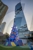 Merry Christmas tree in Bangkok, Thailand, Southeast Asia, Asia