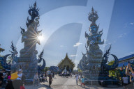 Wat Rong Suea Ten (Blue Temple) in Chiang Rai, Thailand, Southeast Asia, Asia