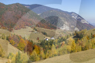 View to the Piatra Craiului Mountain during autumn, Pestera, Romania, Europe