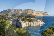 View over the Calanque de Port Pin and Cap Canaille, Calanques National Park, Cassis, France, Europe