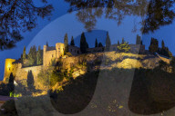 Former Cassis Castle (Chateau de Cassis) at dusk, Cassis, France, Europe