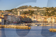 View from the port to the old town, Cassis, France, Europe