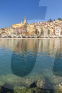 The old town with the Saint-Michel-Archange basilica, Menton, Cote d'Azur, French Riviera, Provence, France, Europe