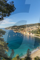 Elevated view from the Basse Corniche over Villefranche sur Mer, Alpes Maritimes, Cote d'Azur, French Riviera, France, Europe