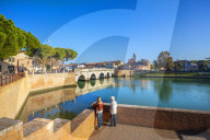 The Bridge of Tiberius, Rimini, Emilia Romagna, Italy,