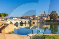 The Bridge of Tiberius, Rimini, Emilia Romagna, Italy,
