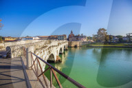 The Bridge of Tiberius, Rimini, Emilia Romagna, Italy,