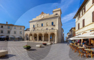 City Hall, Piazza del Comune, Montefalco, Perugia, Umbria, Italy