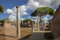 surroundings of the Terme del Foro, Ostia antica, Roma, Lazio, Italy.