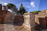 Piazzale delle Corporazioni, Ostia antica, Roma, Lazio, Italy.