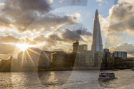 River Thames skyline including The Shard and City Hall in London, England, United Kingdom, Europe