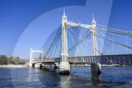 Albert Bridge and River Thames, Chelsea, London