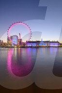 Millennium Wheel (London Eye), Old County Hall, London Aquarium, River Thames, South Bank, London, England,