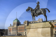 Old Admiralty Building at Whitehall with statue, Westminster, London, England