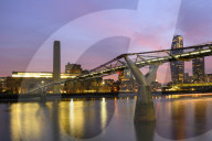 Millennium Bridge and the Tate Modern Gallery, London, England
