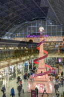 St Pancras International station at night, Kings Cross, London