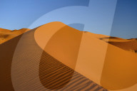 Sand dunes with blue sky, Sahara Desert, Morocco, North Africa