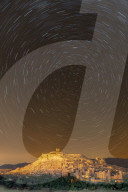 Star trails above The Kasbah Ait-Ben Haddou, UNESCO World Heritage Site, Morocco, North Africa