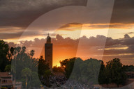 Sunset at Djemaa el Fna, Marrakech, Morocco, North Africa