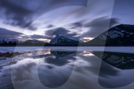 Mount Rundle and Vermillion Lakes at Sunrise, Banff National Park, Alberta, Canada,