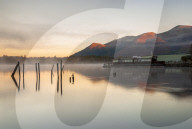 Morning mist on Derwentwater, Derwentwater, Cumbria