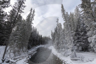 Bow River in winter, Maligne Canyon, Alberta, Canada