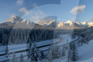 Morant's Curve winter view, Alberta, Canada