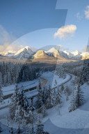 Winter view of Morant's Curve, Alberta, Canada
