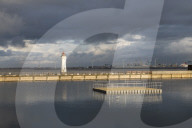 Perch Rock Lighthouse and Marine Lake, New Brighton, Cheshire