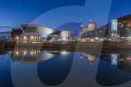 Reflected view of The Museum of Liverpool, Liverpool, Merseyside