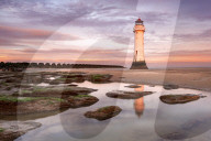 Perch rock lighthouse at sunrise, New Brighton, Cheshire
