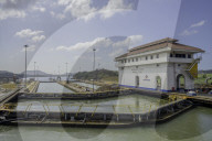 Sailing through the Miraflores Locks on the Panama Canal, Panama