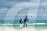 People watching the kite surfers, Flag Beach, Fuerteventura